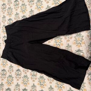 Marks & Spencer Black Linen Blend Wide-Leg Pants